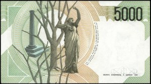 Italy. 1985 5000 Lire Prefix WD H