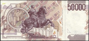Italy. 1992 50000 Lire Prefix BE C
