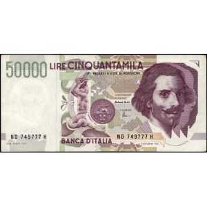 Italy. 1992 50000 Lire Prefix ND H