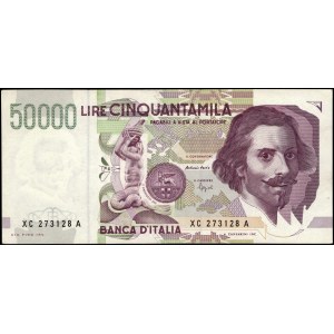 Italy. 1992 50000 Lire Prefix XC A Replacement