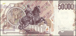 Italy. 1992 50000 Lire Prefix XC A Replacement
