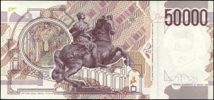 Italy. 1992 50000 Lire Prefix XC A Replacement