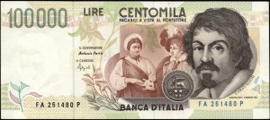 Italy. 1994 100000 Lire Prefix FA P