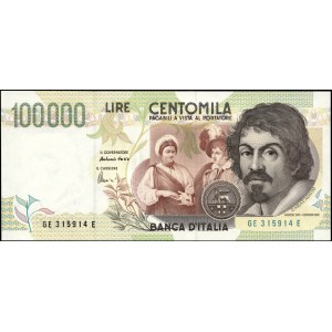Italy. 1994 100000 Lire Prefix GE E