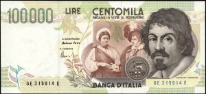 Italy. 1994 100000 Lire Prefix GE E