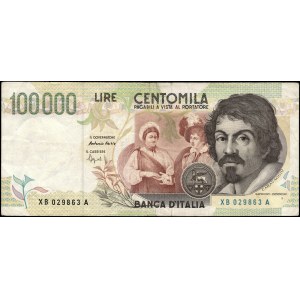 Italy. 1994 100000 Lire Prefix XB A Replacement