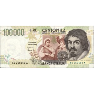 Italy. 1994 100000 Lire Prefix XC A Replacement