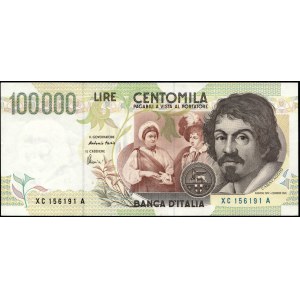 Italy. 1994 100000 Lire Prefix XC A Replacement