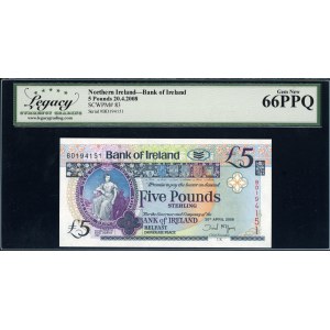 Northern Ireland. 2008 5 Pounds Prefix BD