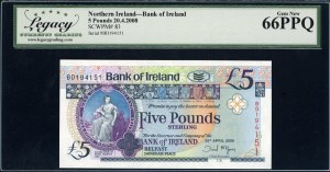 Northern Ireland. 2008 5 Pounds Prefix BD