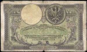 Poland. 1919 500 Zlotych Prefix SA