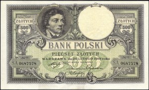 Poland. 1919 500 Zlotych Prefix SA