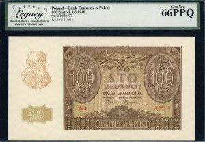 Poland. 1940 100 Zlotych Prefix B ZWZ London Counterfeit