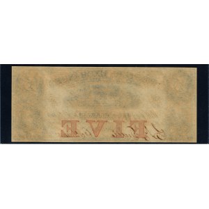 United States of America. 1857 5 Dollars Western Exchange Fire & Marine Co Omaha City Nebraska
