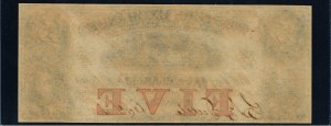 United States of America. 1857 5 Dollars Western Exchange Fire & Marine Co Omaha City Nebraska