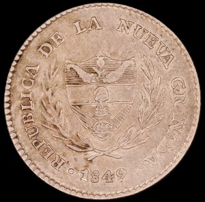 Colombia. 1849 2 Reales Nueva Granada