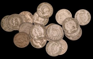 Colombia. 1886 5 Centavos Large 5 Lot 23 Pieces