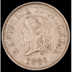 Colombia. 1886 5 Centavos Small 5