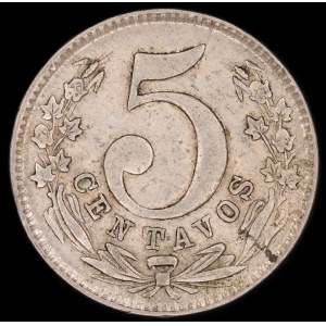 Colombia. 1886 5 Centavos Small 5