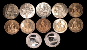 Gibraltar & Great Britain. 1988-2022 5 Pounds 12 Pieces Rare Types