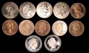 Gibraltar & Great Britain. 1988-2022 5 Pounds 12 Pieces Rare Types