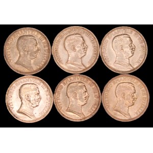 Italy. 1914 1915 1916 2 Lire Lot 6 Pieces
