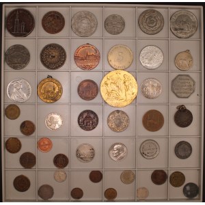 World. 1600s-1930s Lot of 44 Pieces Silver Medals Fakes & Tokens