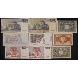 Italy. 1944-1984 5 10 1000 10000 Lire Lot 9 Pieces