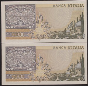 Italy. 1983 2000 Lire Prefix YA Z 2 Pieces
