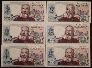 Italy. 1983 2000 Lire Prefix ZA W 6 Consecutive Pieces