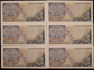Italy. 1983 2000 Lire Prefix ZA W 6 Consecutive Pieces