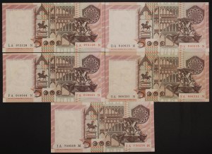 Italy. 1982 5000 Lire 5 Pieces