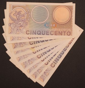 Italy. 1974-76 500 Lire 9 Pieces