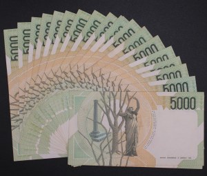 Italy. 1985 5000 Lire Prefix XD A Replacement Lot 23 Pieces