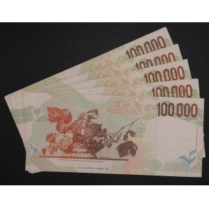 Italy. 1994 100000 Lire Lot 5 Pieces