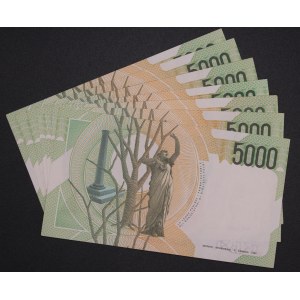 Italy. 1985 5000 Lire Lot 7 Pieces