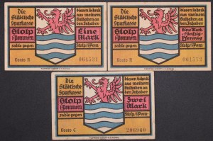 Poland. Słupsk 1 1,5 & 2 Marki 1921