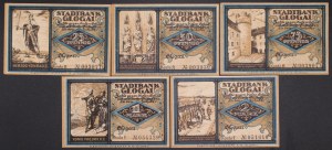 Poland. Glogow 25 50 75 Fenigow 1 2 Marki 1921