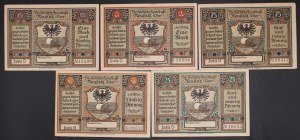 Poland. Nowa Sól 25 50 75 Fenigow 1 1,50 Marki 1921
