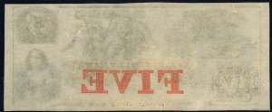 United States of America. 1850s 5 Dollars Salmon Falls Bank Rollinsford