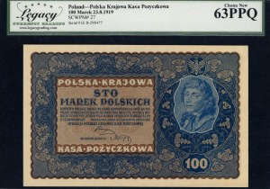 Poland. 1919 100 Marek Prefix IE Serja R
