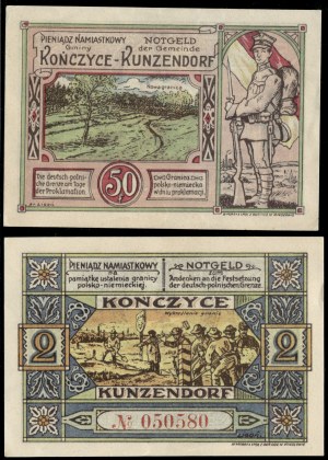 Poland. Kończewice 50 Fenigow & 2 Marki 1922