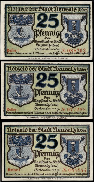 Poland. Nowa Sól 25 Fenigow 1921 3 Pieces