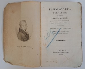 Farmacopea ferrarese del dottore Antonio Campana 1823 [FERRARY PHARMACOPEA].