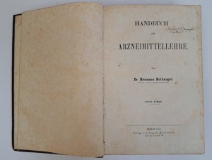 NOTHNAGEL Hermann - Handbuch der Arzneimittellehre 1874 [PHARMACOLOGY].