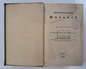 BISCHOFF G.W. - Medizinisch-pharmazeutische Botanik 1843 [MEDICAL BOTANICS].