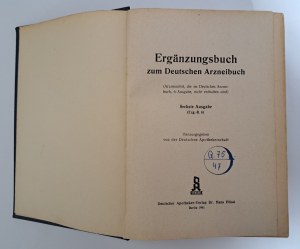 Ergänzungsbuch zum Deutschen Arzneibuch 1941[SUPPLEMENT TO THE GERMAN PHARMACOPE].
