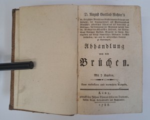 RICHTER August Gottlieb - Abhandlung von den Brüchen 1788 [TREATY ON BRUCHES].