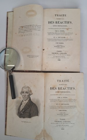 PAYEN A., CHEVALLIER A. - Traité élémentaire des réactifs volume I-II 1829 [CHEMICAL REAGENTS].