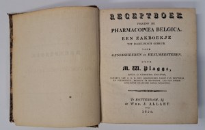 PLAGGE M.W. - Receptboek volgens de pharmacopea Belgica 1829 [RECEPTARIUS].